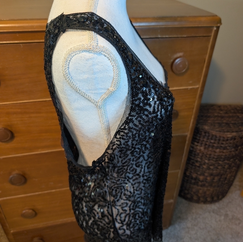 Sheer Black Lace Sequin Plus Lingerie - Picture 8 of 10